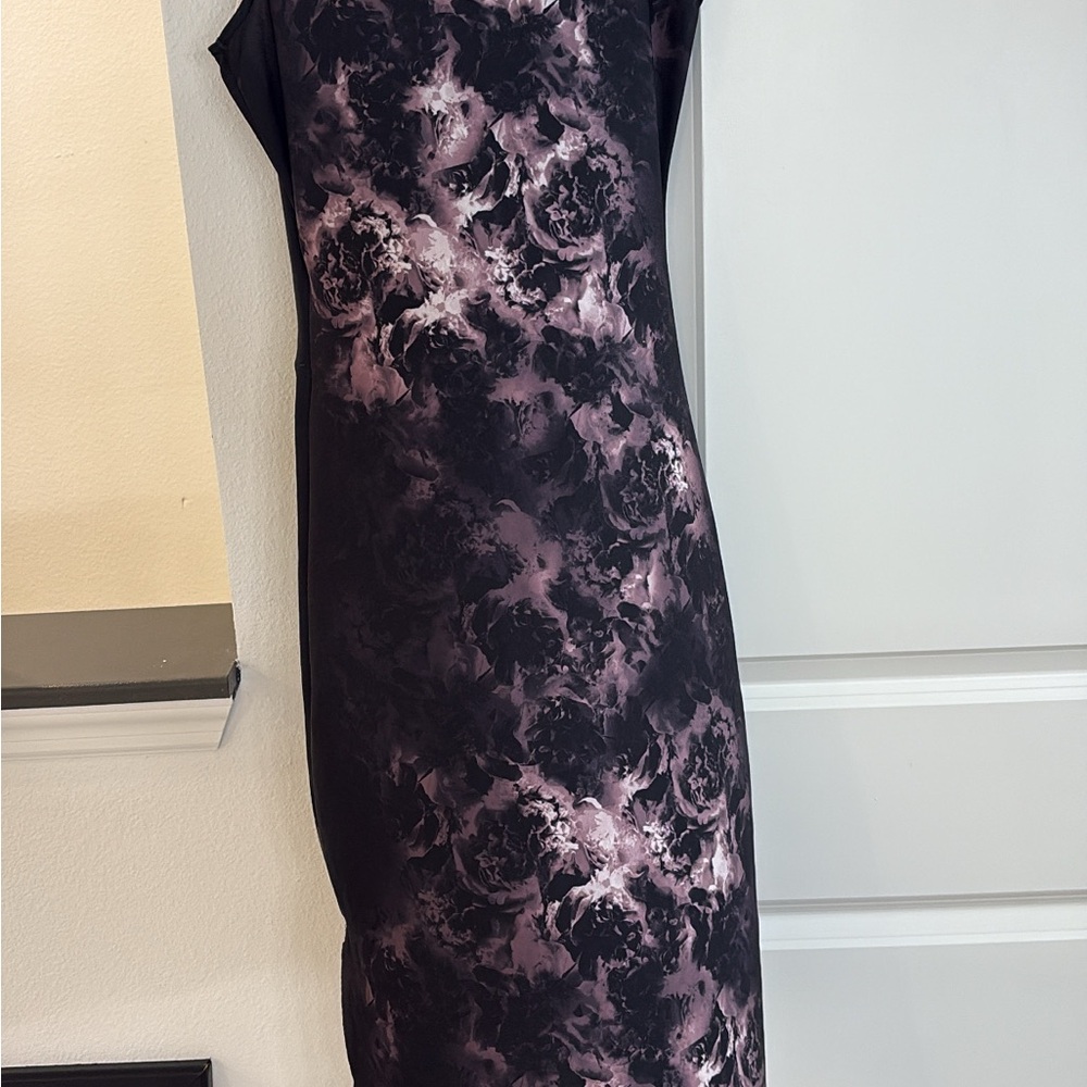 Guess Black and Purple Midi Dress